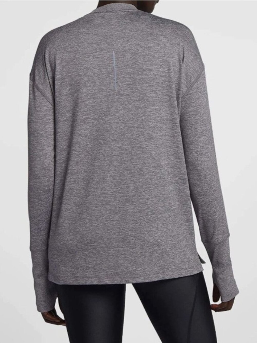NWT Nike Dri-FIT Running Gray Long Sleeve Thumbhole Top Women's M - $55 MSRP - Picture 10 of 10